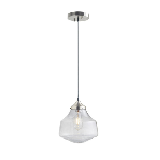 Smoke Grey Bell-Shaped Glass Pendant Light | Antique Brass Ceiling Mount, Modern Kitchen Hanging Fixture
