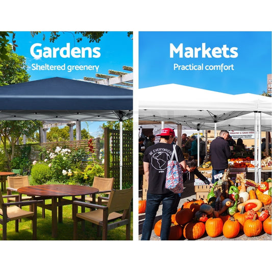 10×20 FT Pop-Up Canopy Tent | Easy No-Tool Setup with 6 Removable Sidewalls, Weight Bags & Carry Bag — White / Black