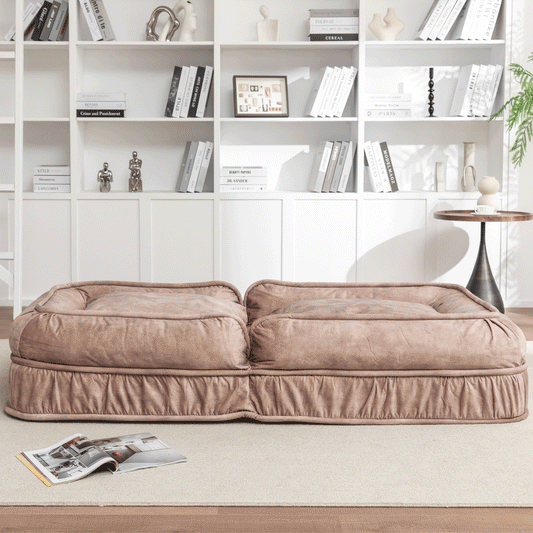Oversized Velvet Floor Sofa Bed β 5 Adjustable Positions, Massage Pillow, 350 lb Capacity