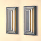 3-Tier LED Outdoor Wall Sconce | Modern Black Exterior Light with Acrylic Shade — 15.7" or 23.6", 24W Warm White, 2-Pack
