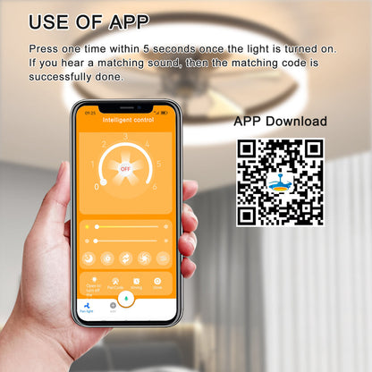 Flush Mount Ceiling Fan with Dimmable LED Light – Slim Embedded Design, Remote Control & Ultra-Quiet 21dB Motor