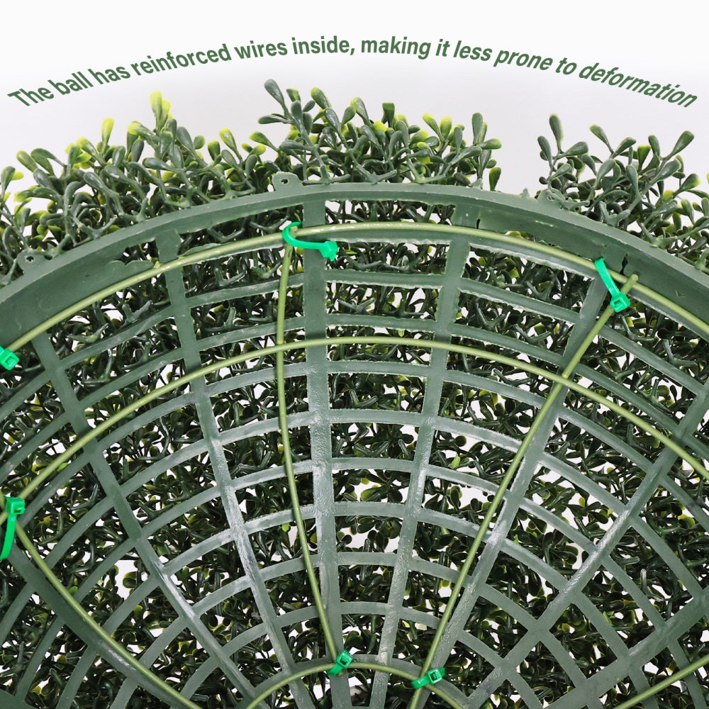 Artificial Topiary Ball Set of 2 | Faux Boxwood Outdoor Spheres, Garden & Porch Décor – 18.5" or 22.4"