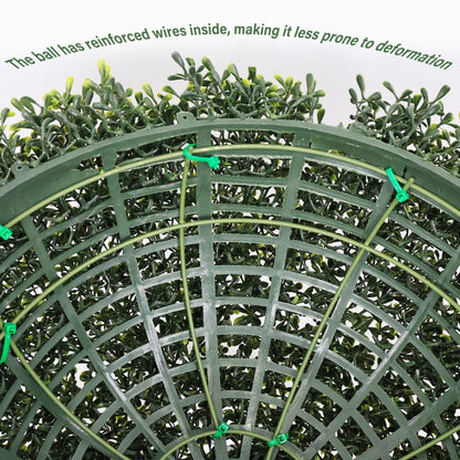 Artificial Topiary Ball Set of 2 | Faux Boxwood Outdoor Spheres, Garden & Porch Décor – 18.5" or 22.4"