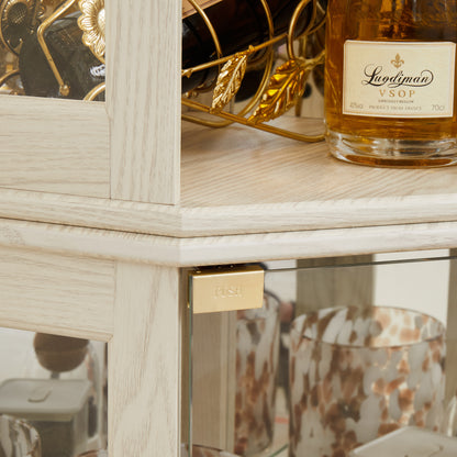 Lighted Corner Curio Cabinet Tall Display Case with Mirrored Back Glass Doors Adjustable Shelves White