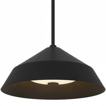 14" LED Black Pendant Light | 5CCT Selectable 2700K-5000K, Dimmable, Etched Glass Diffuser