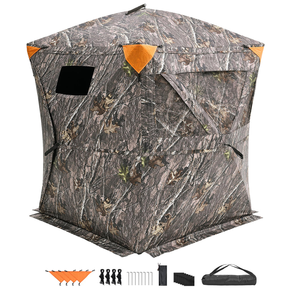 270° See-Through Hunting Blind | 1–2 Person Pop-Up Ground Blind for Deer & Turkey with Carry Bag