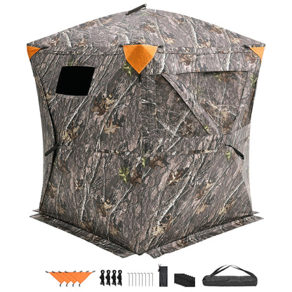 270° See-Through Hunting Blind | 1–2 Person Pop-Up Ground Blind for Deer & Turkey with Carry Bag