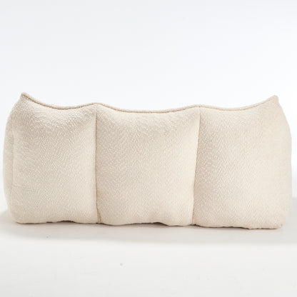 Oversized 2-Person Bean Bag Chair | Chenille Square Lounger with High-Resilience Foam, Armrests & Handle For Gaming, Reading & TV