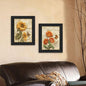 "Flowers Collection" 2-Piece Framed Wall Art Set by Ed Wargo | Botanical Prints, Black Frame