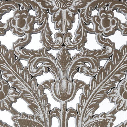 Distressed Lotus Carved Wood Wall Panels – Set of 2, Dimensional Engineered Wood Art