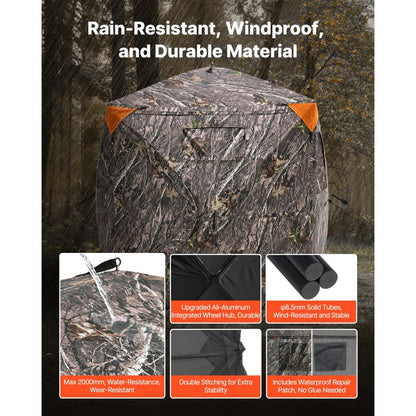 270° See-Through Hunting Blind | 1–2 Person Pop-Up Ground Blind for Deer & Turkey with Carry Bag
