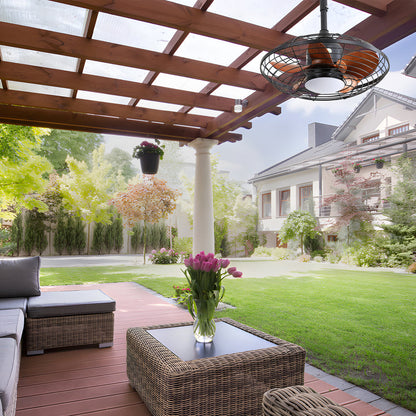 20" Outdoor Ceiling Fan with LED Light & Remote – 18W 3CCT, Reversible DC Motor & Weatherproof | Patio & Pergola