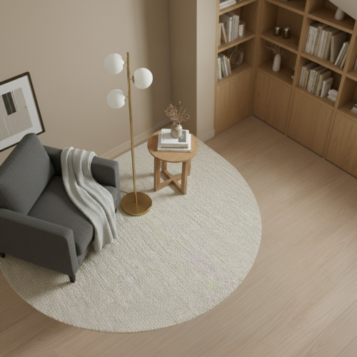 Modern Floor Lamp – Brushed Gold Finish, Opal Glass Shade & Round Metal Base