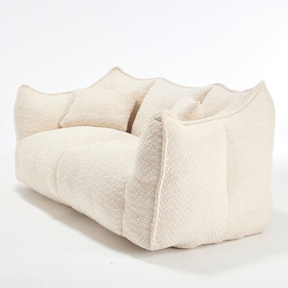 Oversized 2-Person Bean Bag Chair | Chenille Square Lounger with High-Resilience Foam, Armrests & Handle For Gaming, Reading & TV