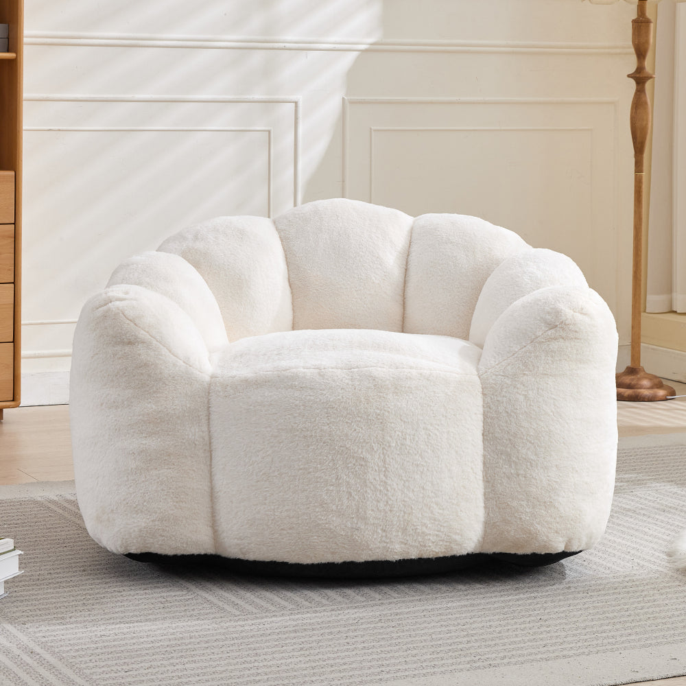 Lotus Bean Bag Sofa Chair | No-Assembly Memory Foam Lounger with Pull Ring & Anti-Fouling Fabric — 6 Colors