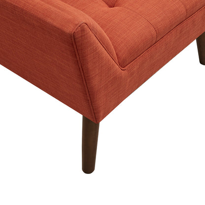 Mid-Century Modern Lounge Chair | Button Tufted, Pecan Legs, 300 lb Capacity