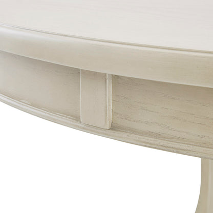 Round Dining Table 44" – Antique Cream Wood Veneer Top & Solid Wood Pedestal Legs