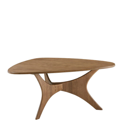Triangle Wood Coffee Table | Natural Wood Veneer, 40" Wide, Modern Living Room Accent Table