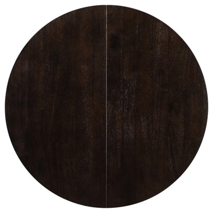 Vistaro Extendable Round Farmhouse Dining Table — Wood Grain / Black