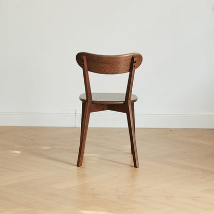 Solid Oak Dining Chairs Set of 4 | FAS-Grade North American Oak, Curved Backrest & Natural Wood Finish — Walnut / Oak