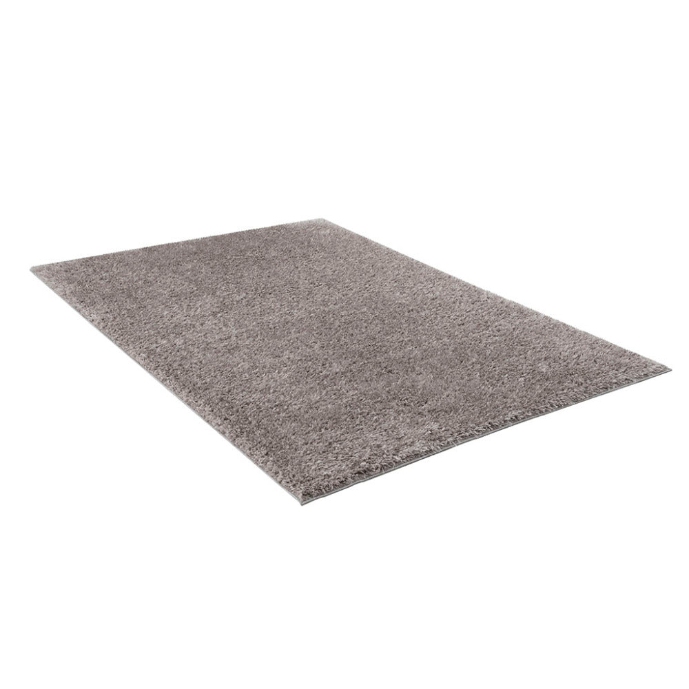 5×7 Super Soft Shag Area Rug | High-Pile Polyester Rug with Non-Slip Latex Backing — Solid Grey, Modern Living Room & Bedroom Decor