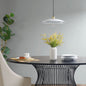 Mid-Century Modern Pendant Light – Double Disc Shade, Matte White & Gold Ceiling Base