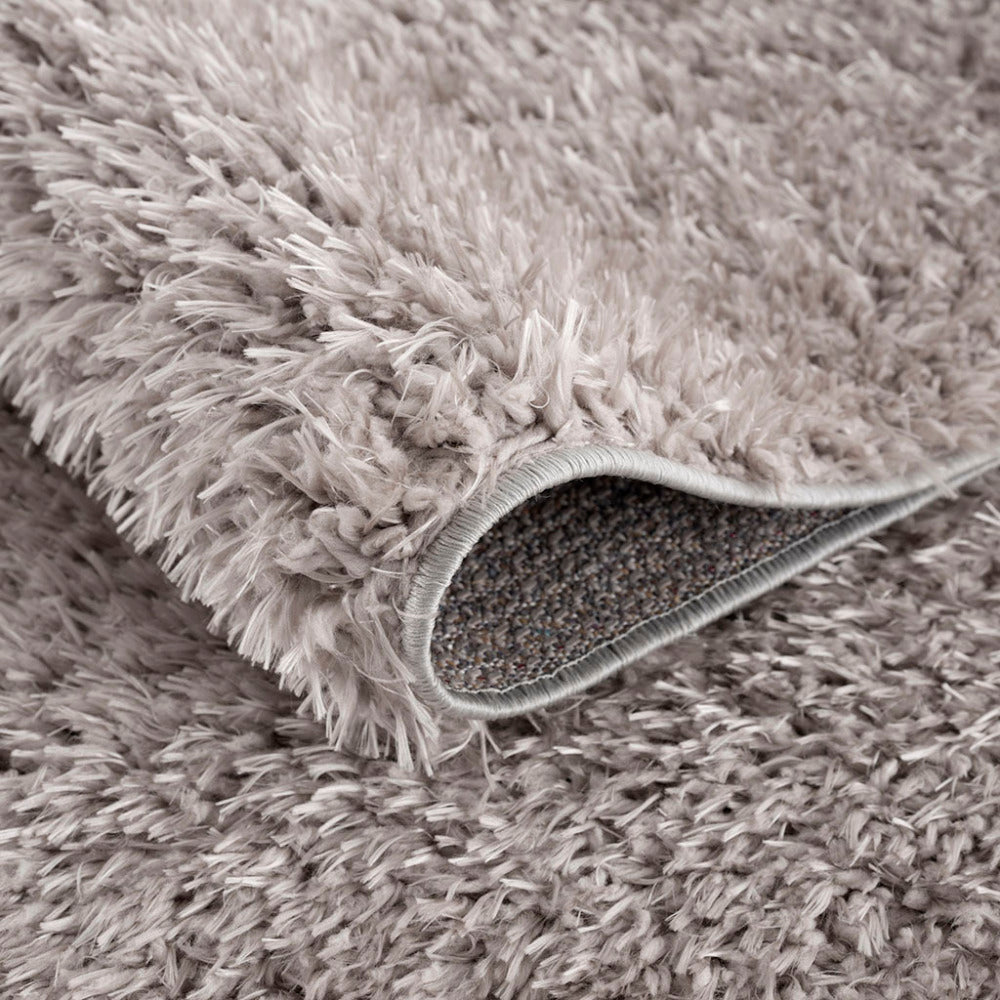 5×7 Super Soft Shag Area Rug | High-Pile Polyester Rug with Non-Slip Latex Backing — Solid Grey, Modern Living Room & Bedroom Decor