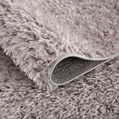 5×7 Super Soft Shag Area Rug | High-Pile Polyester Rug with Non-Slip Latex Backing — Solid Grey, Modern Living Room & Bedroom Decor