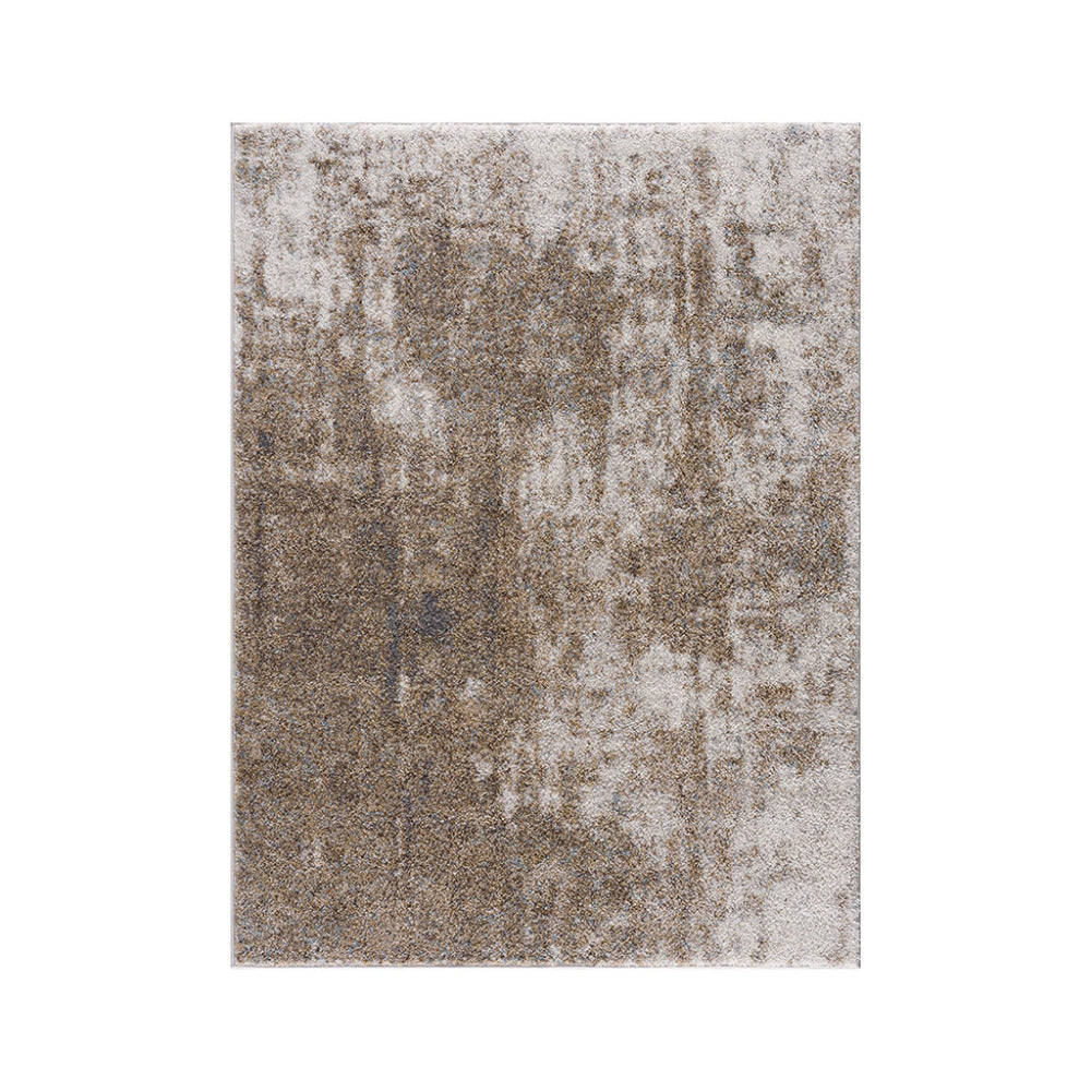 6×9 Cozy Shag Abstract Area Rug | Super Soft High-Pile Polypropylene Rug with Non-Slip Backing — Grey & Cream Modern Design