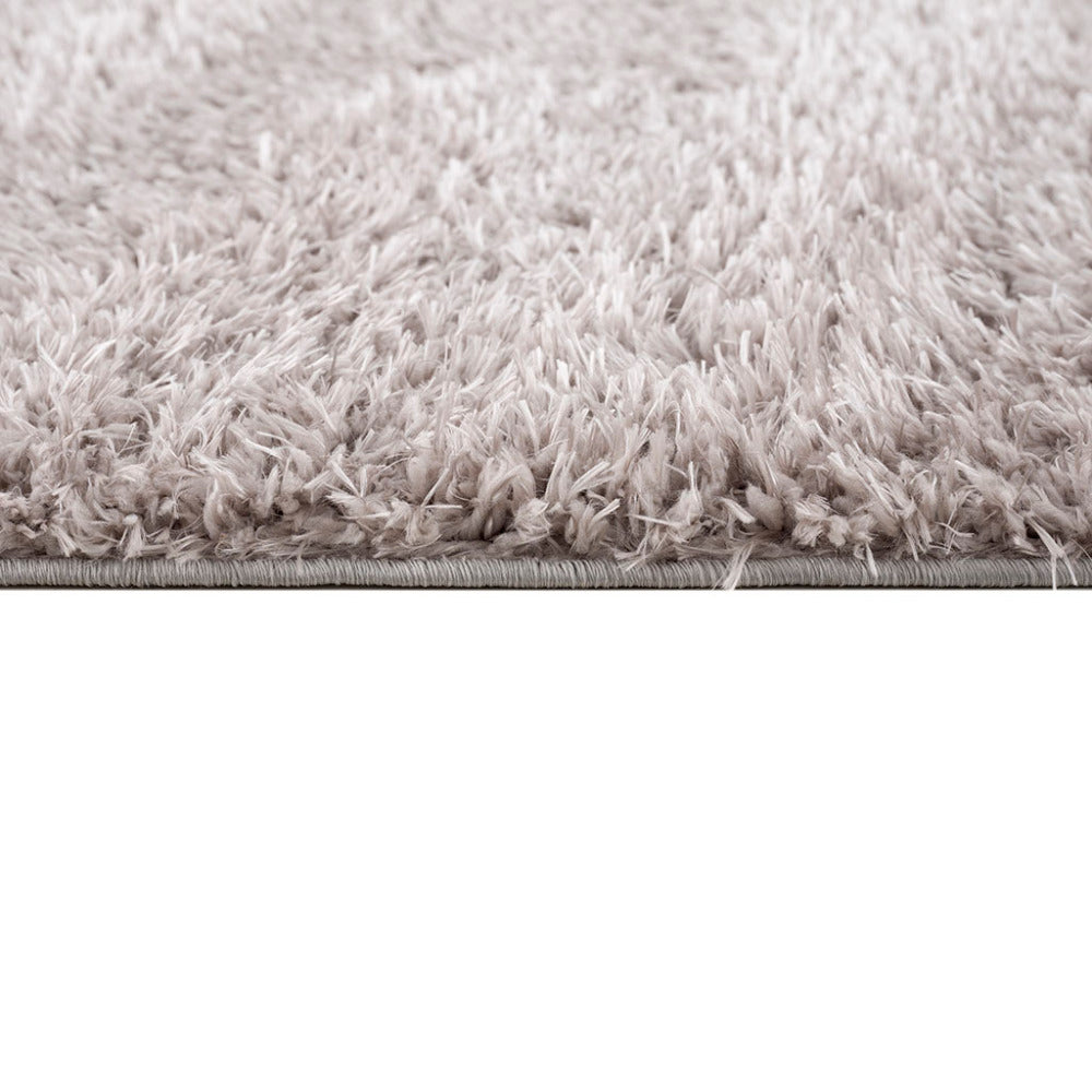 5×7 Super Soft Shag Area Rug | High-Pile Polyester Rug with Non-Slip Latex Backing — Solid Grey, Modern Living Room & Bedroom Decor