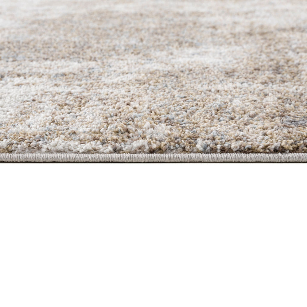 6×9 Cozy Shag Abstract Area Rug | Super Soft High-Pile Polypropylene Rug with Non-Slip Backing — Grey & Cream Modern Design