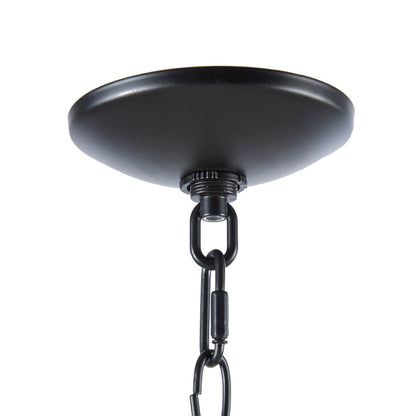 6-Light Metal Chandelier – Matte Black, 40" Wide, Adjustable 72" Chain, Dimmable