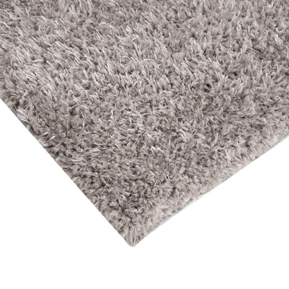 5×7 Super Soft Shag Area Rug | High-Pile Polyester Rug with Non-Slip Latex Backing — Solid Grey, Modern Living Room & Bedroom Decor