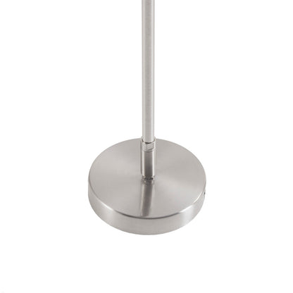 Silver Metal Pendant Light with White Linen Drum Shade | Urban Modern Hanging Fixture