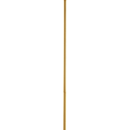 Gold plated brass adjustable rod of 5-light drum shade chandelier, extending up to 62.5 inches