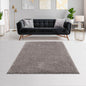 5×7 Super Soft Shag Area Rug | High-Pile Polyester Rug with Non-Slip Latex Backing — Solid Grey, Modern Living Room & Bedroom Decor Grey