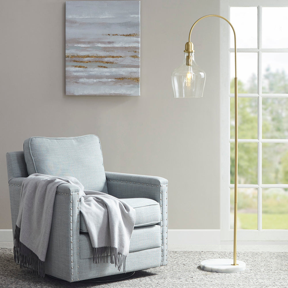Bell Glass Pendant Light – Gold, Bronze or Silver Metal Base, Clear Glass Shade & Adjustable Cord | 9" Dia
