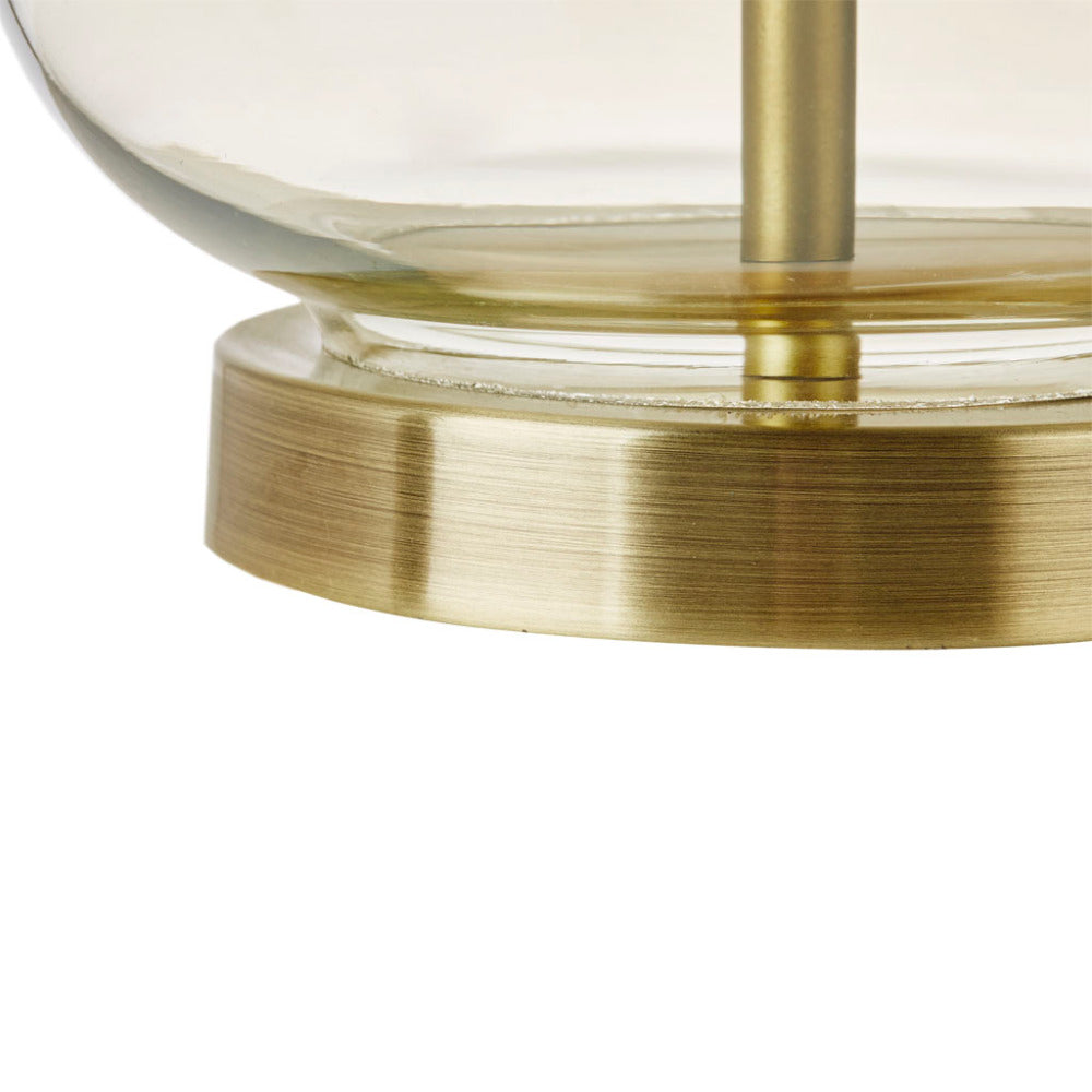 Curved Glass Table Lamps (Set of 2) – Double-Stacked Gourd Base, White Drum Shade & LED Bulbs Included | Blue or Gold
