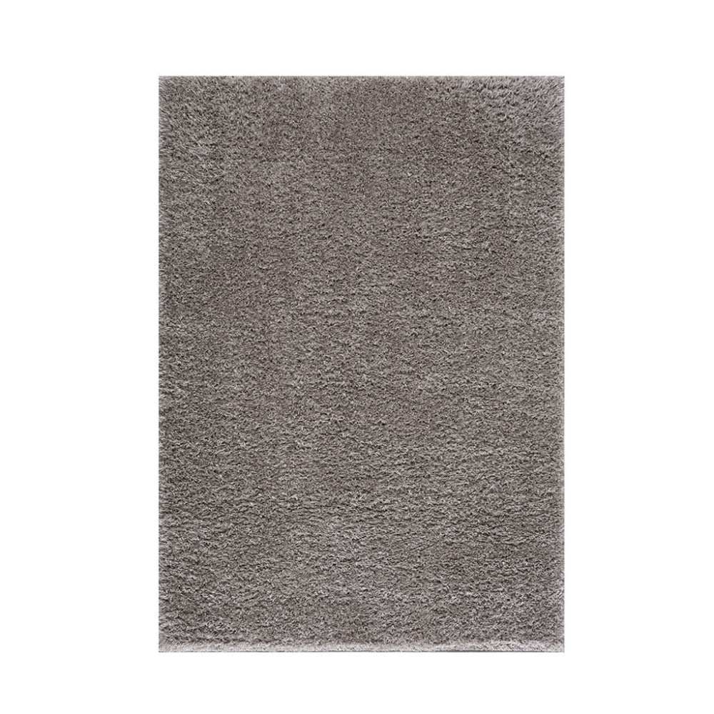 5×7 Super Soft Shag Area Rug | High-Pile Polyester Rug with Non-Slip Latex Backing — Solid Grey, Modern Living Room & Bedroom Decor