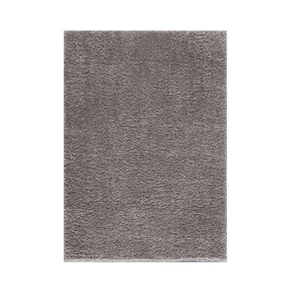 5×7 Super Soft Shag Area Rug | High-Pile Polyester Rug with Non-Slip Latex Backing — Solid Grey, Modern Living Room & Bedroom Decor