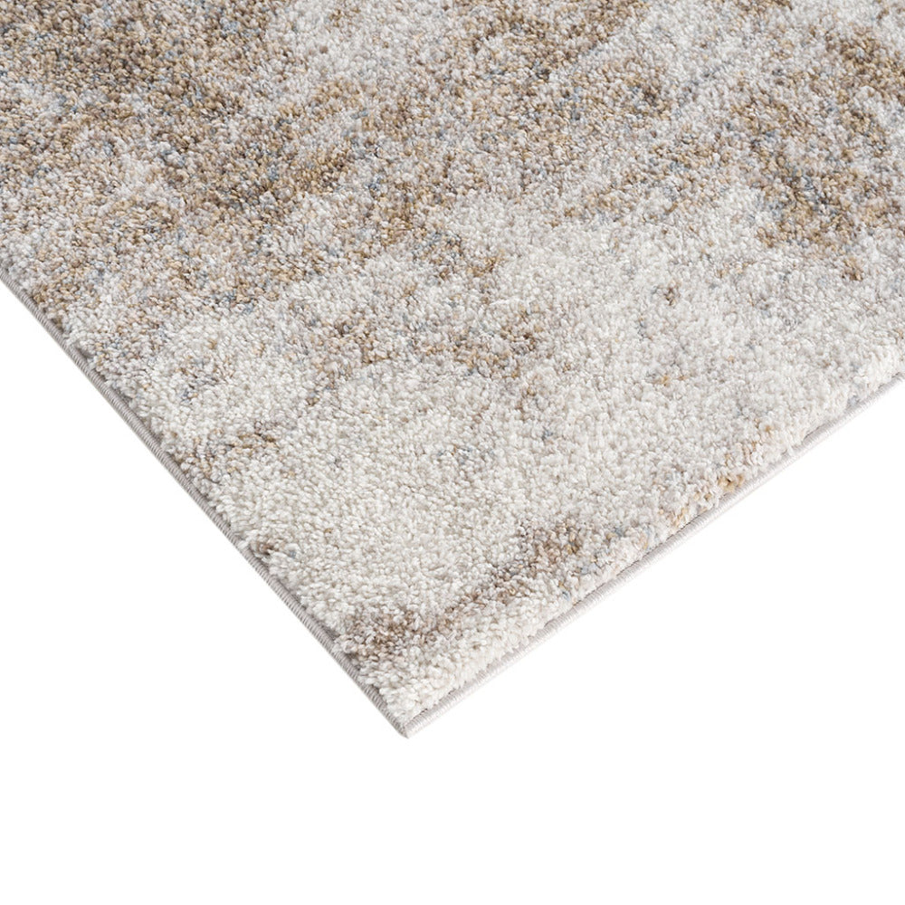 6×9 Cozy Shag Abstract Area Rug | Super Soft High-Pile Polypropylene Rug with Non-Slip Backing — Grey & Cream Modern Design