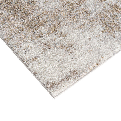 6×9 Cozy Shag Abstract Area Rug | Super Soft High-Pile Polypropylene Rug with Non-Slip Backing — Grey & Cream Modern Design