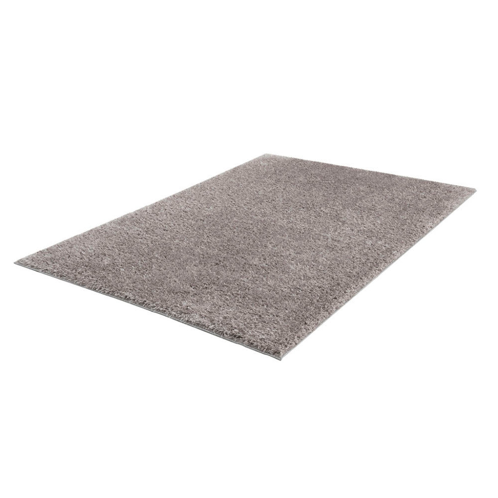 5×7 Super Soft Shag Area Rug | High-Pile Polyester Rug with Non-Slip Latex Backing — Solid Grey, Modern Living Room & Bedroom Decor