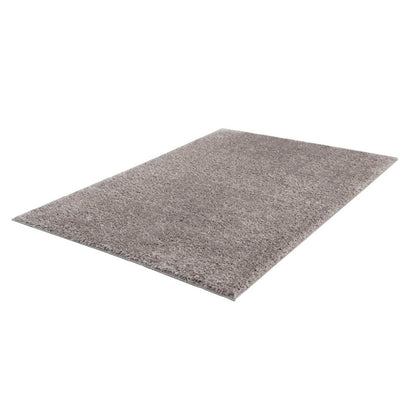 5×7 Super Soft Shag Area Rug | High-Pile Polyester Rug with Non-Slip Latex Backing — Solid Grey, Modern Living Room & Bedroom Decor