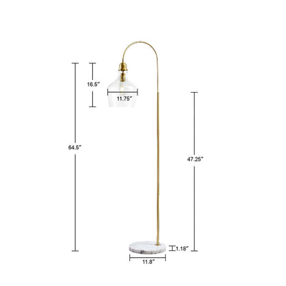 Bell Glass Pendant Light – Gold, Bronze or Silver Metal Base, Clear Glass Shade & Adjustable Cord | 9" Dia
