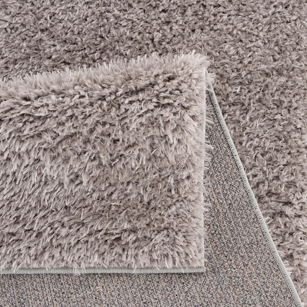 5×7 Super Soft Shag Area Rug | High-Pile Polyester Rug with Non-Slip Latex Backing — Solid Grey, Modern Living Room & Bedroom Decor