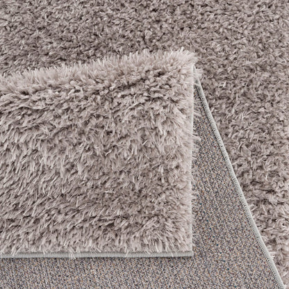 5×7 Super Soft Shag Area Rug | High-Pile Polyester Rug with Non-Slip Latex Backing — Solid Grey, Modern Living Room & Bedroom Decor