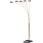 5-Arm Arc Floor Lamp – Adjustable Dome Heads, 3-Way Switch & Tip-Resistant Base | Black, Gold, Nickel & White Gold