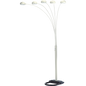 5-Arm Arc Floor Lamp – Adjustable Dome Heads, 3-Way Switch & Tip-Resistant Base | Black, Gold, Nickel & White White