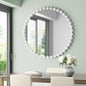 Round Beaded Iron Frame Wall Mirror – Antique Metallic Finish, 27" or 36", 4 Colors